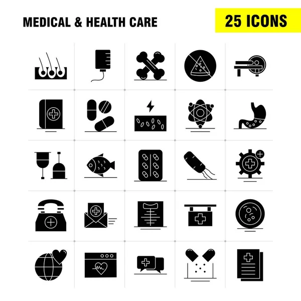 Medical Health Care Solid Glyph Icon Para Web Print Mobile —  Vetores de Stock