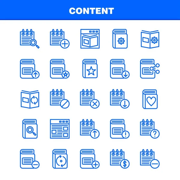 Regel Met Inhoud Icon Pack Voor Ontwerpers Ontwikkelaars Pictogrammen Van — Stockvector