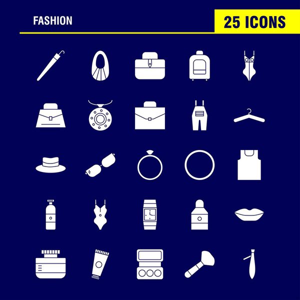 Fashion Solid Glyph Icons Set For Infographics, Mobile UX/UI Kit And Print Design. Include: Jacket, Dress, Dressing, Cloths, T Shirt, Shirt, Dress, Collection Modern Infographic Logo and Pictogram. - Vector