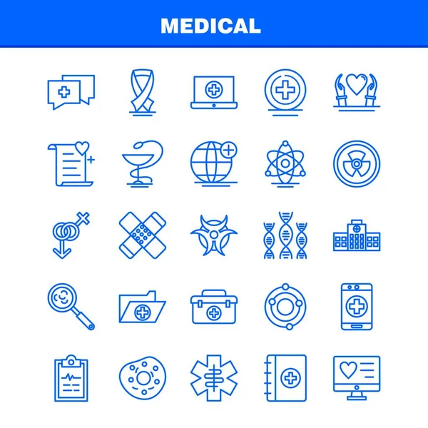 Set Iconos Línea Médica Para Infografías Kit Móvil Diseño Impresión — Archivo Imágenes Vectoriales