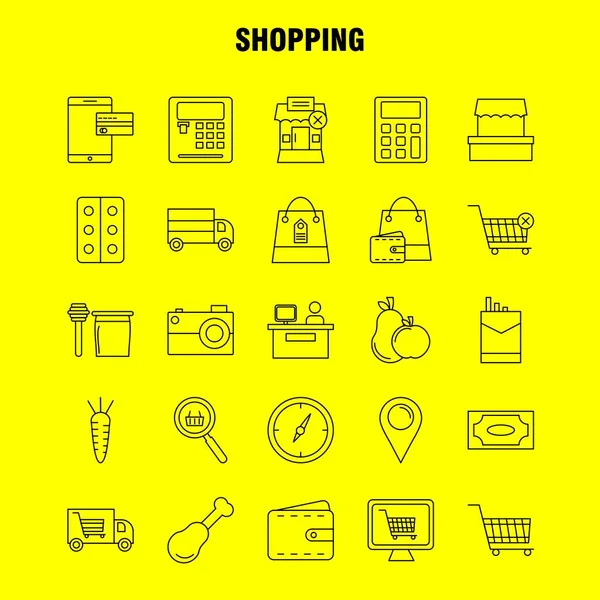 Shopping Linie Symbol Für Web Print Und Mobile Kit Wie — Stockvektor
