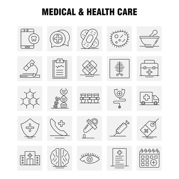 Medical Health Care Line Icon Web Print Mobile Kit Medical — Stock Vector