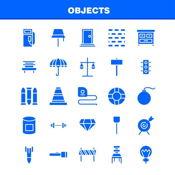 Objetos Paquete Iconos Glifos Sólidos Para Diseñadores Desarrolladores Iconos Ojo — Archivo Imágenes Vectoriales