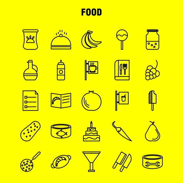 Gıda Hattı Icons Set Için Infographics Mobil Kit Baskı Tasarımı — Stok Vektör