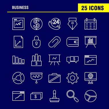 İş hattı Icons Set için Infographics, mobil Ux/UI Kit ve baskı tasarımı. Şunları içerir: Vektör, grafik, çizgiler, eğitim, kahve, çay, yemek, yemek, koleksiyon Modern Infographic Logo ve piktogram. -Vektör