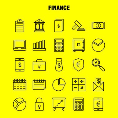 Finans satır Icons Set Infographics, mobil Ux/UI için Kit ve baskı tasarımı. Şunları içerir: Dolar, para, para, çiçek, satış, bulut, indirim, Satılık koleksiyonu Modern Infographic Logo ve piktogram. -Vektör