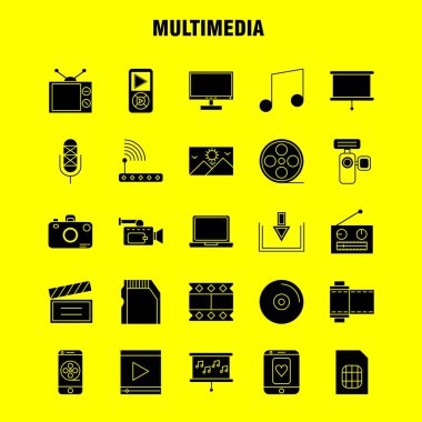 Restoran katı glif Icons Set için Infographics, mobil Ux/UI Kit ve baskı tasarımı. Şunları içerir: Topuz, yemek, yemek, Kahvaltı, Avogadro, gıda, meyve, yemek, Eps 10 - vektör