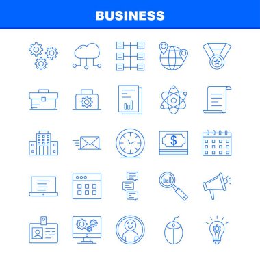Web, baskı ve mobil Ux/UI için iş hattı simge seti. Örneğin: iş, saat, saat, zamanlayıcı, dosya, iş, iş, belge, piktogram paketi. -Vektör