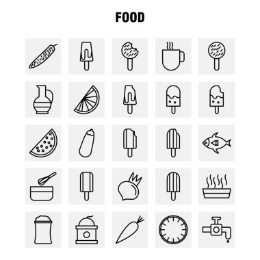 Gıda hattı Icons Set için Infographics, mobil Ux/UI Kit ve baskı tasarımı. Şunları içerir: Karides, gıda, deniz ürünleri, yemek, yemek, yemek, mutfak, koleksiyonu Modern Infographic Logo ve piktogram. -Vektör