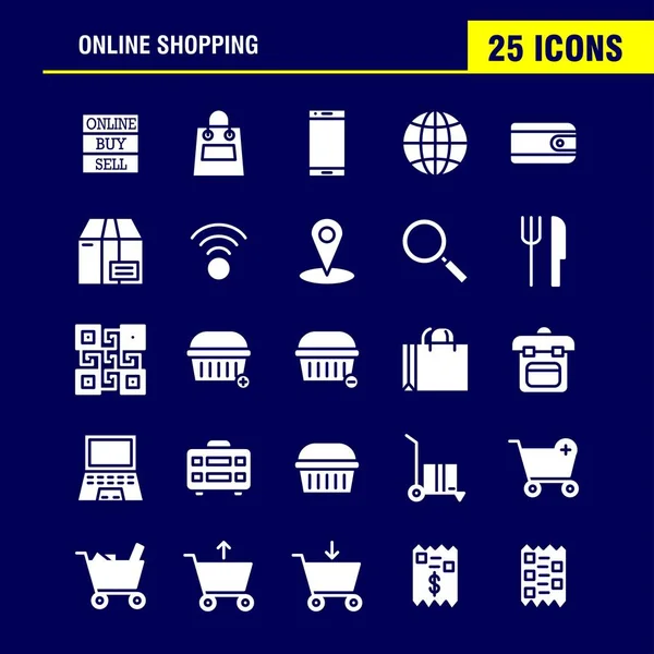 Shopping Solid Glyph Icon Pack Designers Developers Icons Buy Online — Stock Vector