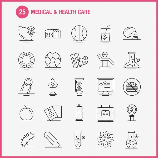 Icono de línea médica y de salud para web, impresión y móvil UX / U — Archivo Imágenes Vectoriales