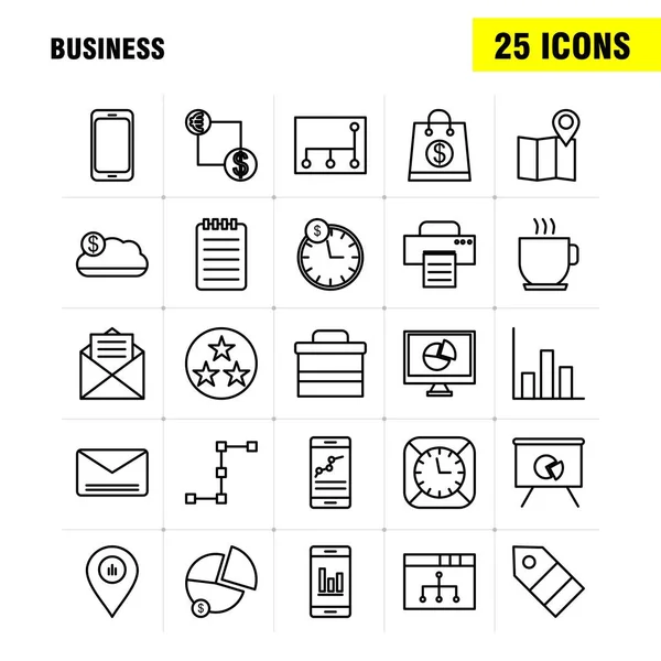 Hattı Icons Set Için Infographics Mobil Kit Baskı Tasarımı Şunları — Stok Vektör