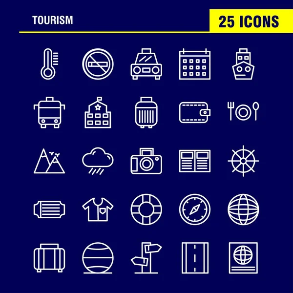 Pack Icône Ligne Tourisme Pour Les Concepteurs Les Développeurs Icônes — Image vectorielle