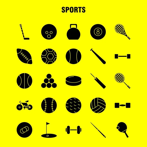 Icona Glyph Solido Sportivo Web Stampa Mobile Kit Come Baseball — Vettoriale Stock