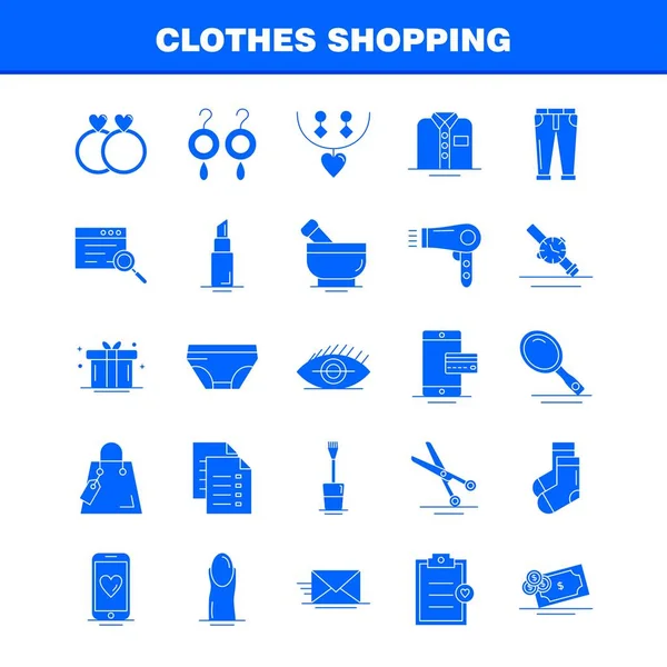 Roupas Compras Solid Glyph Icon Para Web Print Mobile Kit —  Vetores de Stock