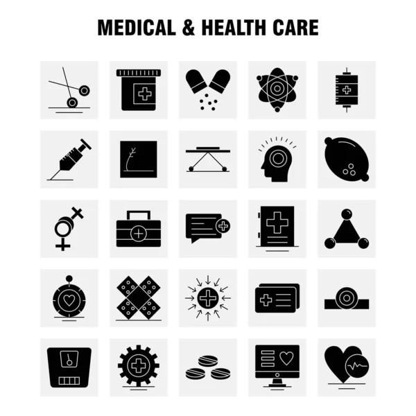 Medical Health Care Solid Glyph Icon Para Web Print Mobile — Vetor de Stock