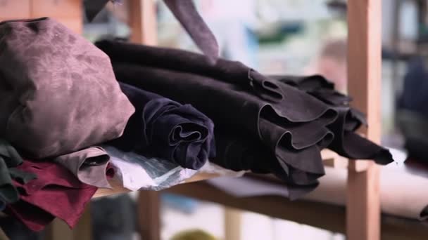 컬러 레더 및 공예 가족 신발 제조 — 비디오