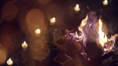 Hindistan 'da puja ya da yajna töreni ve Hindu geleneksel kutsal ritüeli