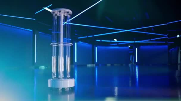 Industri kuat profesional ultraviolet lampu kuarsa UV untuk desinfeksi — Stok Video