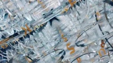 Cam ve ışık sanat arka planı, teknoloji soyut arkaplan, modern aydınlatma ve aydınlatma, şeffaf fütüristik desen, ruhani ortam ve yaratıcı doku olarak. Yüksek kalite 4k görüntü