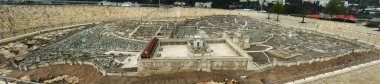 Model of the second temple, Jerusalem, Israel. clipart