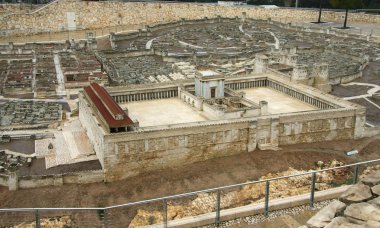 Model of the second temple, Jerusalem, Israel. clipart
