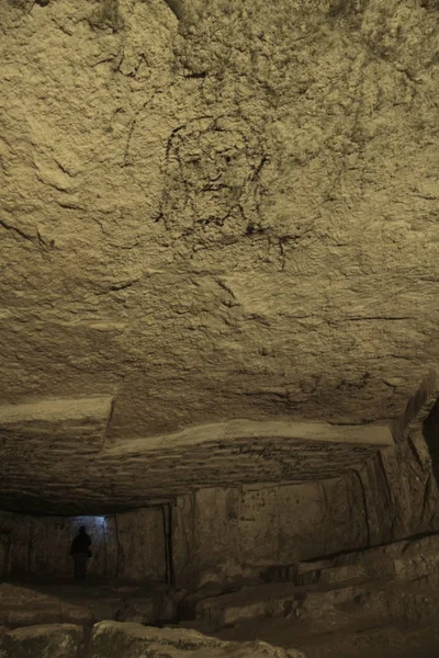 以色列耶路撒冷的古代建筑商刺穿的隧道 — 图库照片