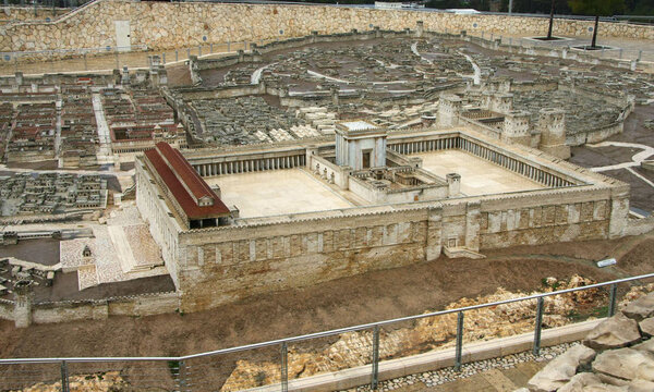 Model of the second temple, Jerusalem, Israel.