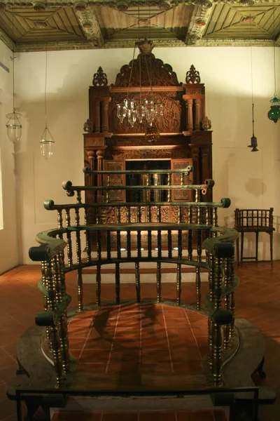 Inre Synagogu Antika Möbler Stol Lampa — Stockfoto