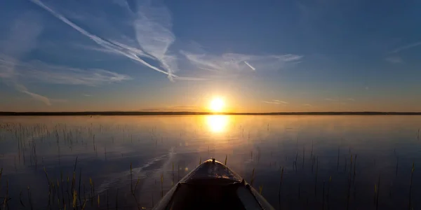 Kayak Flotte Vers Soleil Russie Région Yaroslavl Ville Pereslavl Lac — Photo