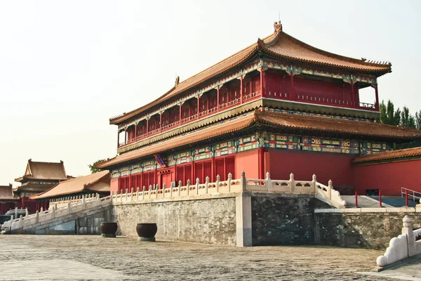 Een Oud Chinees Paleis Verboden Stad Opofferende Kommen Kirkih Rode — Stockfoto