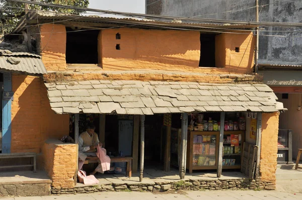 Pequeña Tienda Vieja Nepal Pokhara Marzo 2017 Una Pequeña Tienda — Foto de Stock