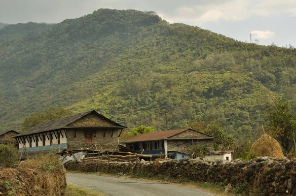 伝統的なネパールの村 農民の家 — ストック写真