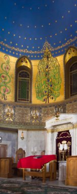 Moskova / Rusya Federasyonu-21 Haziran 2018: Moskova koro sinagog dua sonra boş. Kutsal Holies, sığınak.