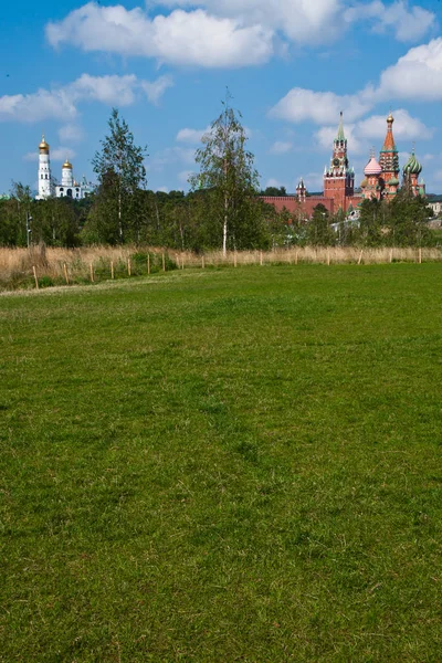 Ivan Dem Großen Glockenturm Moskauer Kreml Grüne Wiese Landschaft Mit — Stockfoto