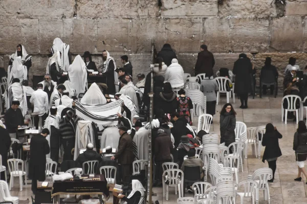 Aqueles Que Oram Parede Chorando Jerusale — Fotografia de Stock