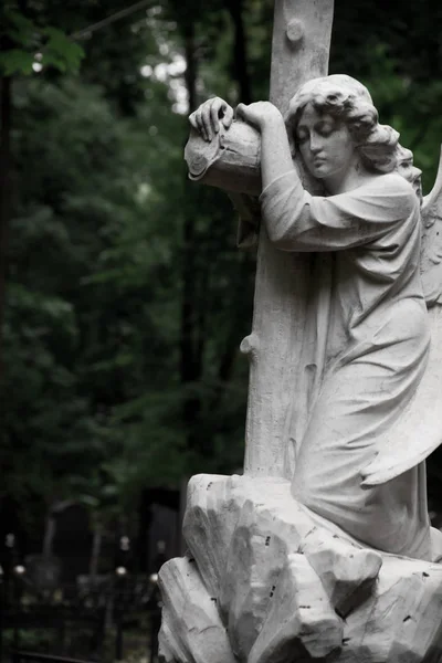 Smutný Anděl Hrobky Století Německy Zavedených Města Moskvy Mramorové Smuteční — Stock fotografie