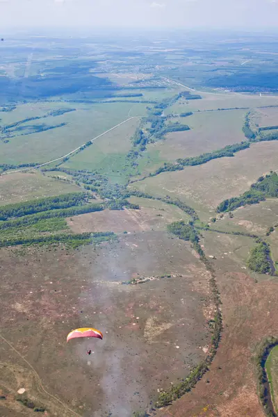 Parapendio Torrente Termale Ascendente Designato Dal Fumo — Foto Stock