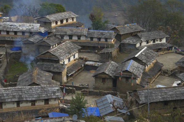 Traditional Nepalese village. Trekking to Annapurna Base Camp, Nepal.