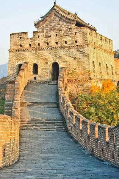 Pevnost Tower Plot Mutianyu Velká Čínská Zeď — Stock fotografie