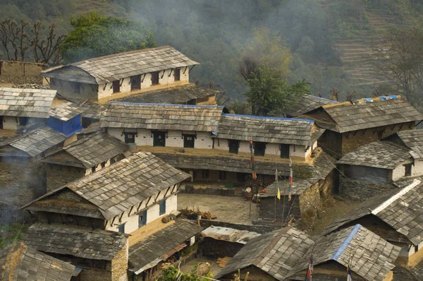 Tradycyjne Nepalska Wieś Trekking Bazy Annapurna Camp Nepal — Zdjęcie stockowe