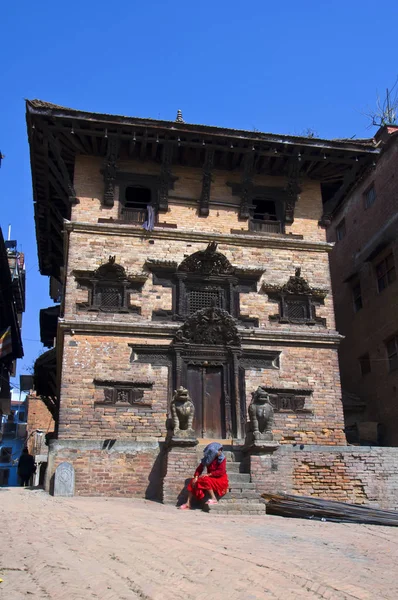 Porchbhaktapur 네팔에 2017 도시의 중심에는 건물의 네팔에서 빈곤의 — 스톡 사진
