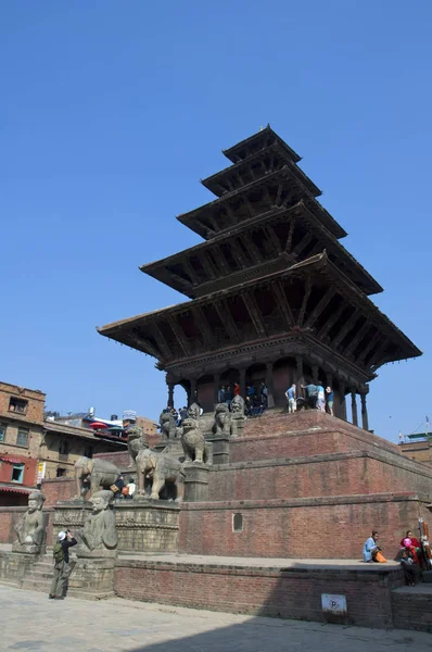 Храм Nyatapolbhaktapur Непалі Лютого 2017 Храм Nyatapole Головній Площі Міста — стокове фото