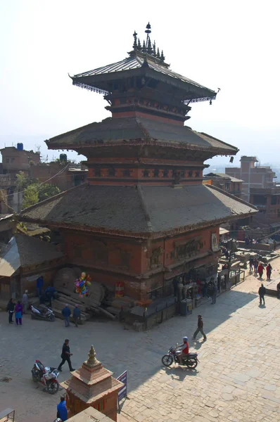 Tempel Van Nyatapol Oude Pagode Het Midden Van Het Plein — Stockfoto