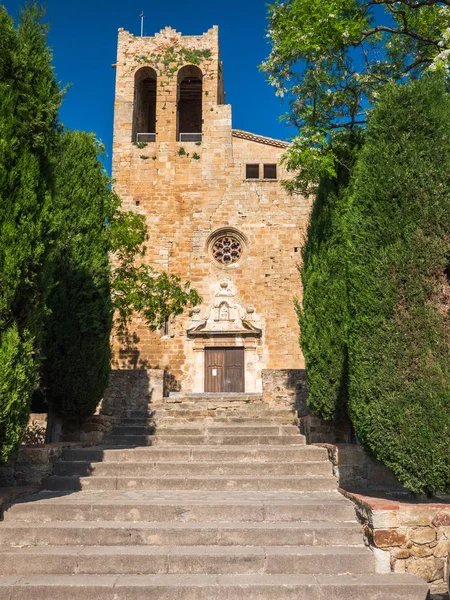 Blick Auf Die Peterskirche Dorf Der Kumpel Katalonien Spanien — Stockfoto