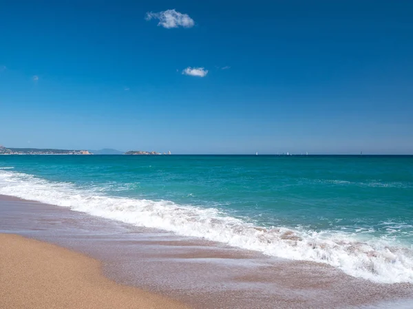 Águas Azuis Praia Raco Begur Catalunha Espanha — Fotografia de Stock