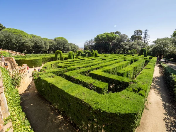 Barcelona Hiszpania Września 2017 Widok Ivisiting Turystów Labirynt Horta — Zdjęcie stockowe