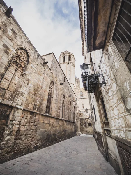 Alte Straßen Rund Die Kathedrale Von Barcelona Der Innenstadt — Stockfoto