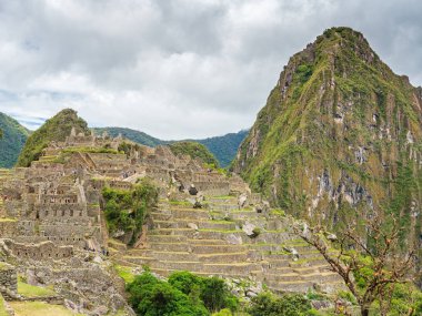Machu Picchu kalesinin yan görünümü
