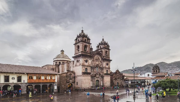 Cusco Perú Enero 2017 Vista Iglesia Compañía Jesús Plaza Armas — Foto de Stock